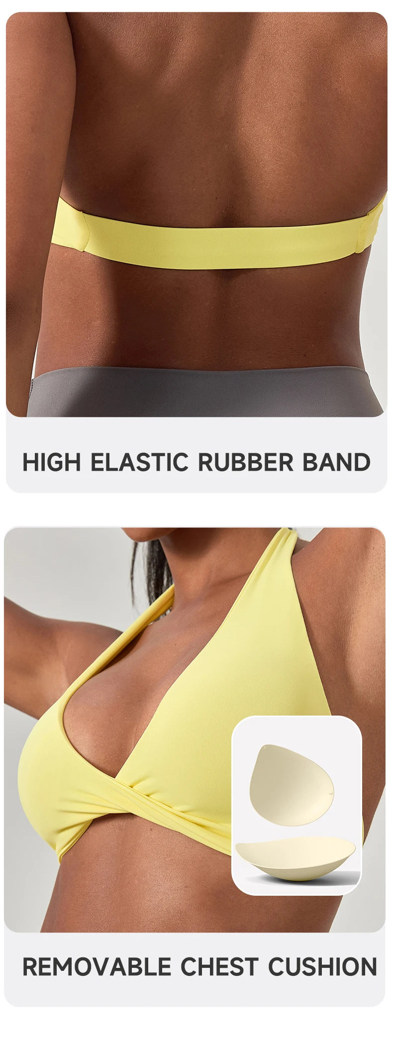 Halter Neck with Stylish Back Design Sexy Sports Bras