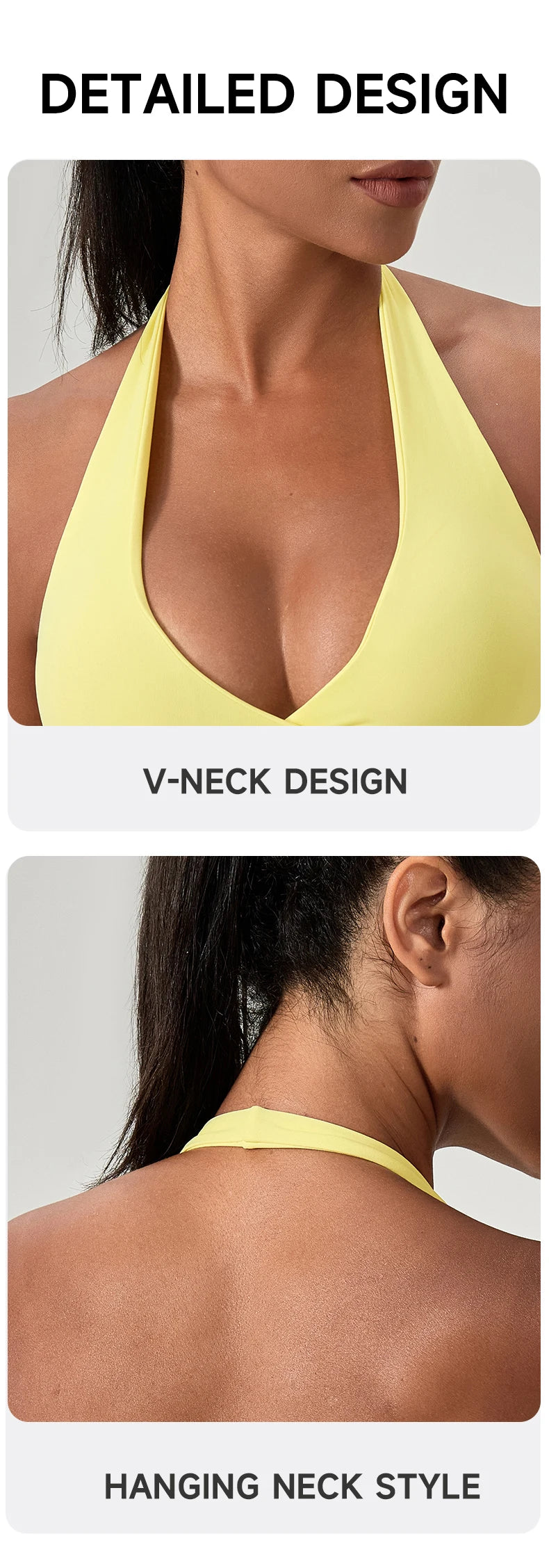 Halter Neck with Stylish Back Design Sexy Sports Bras